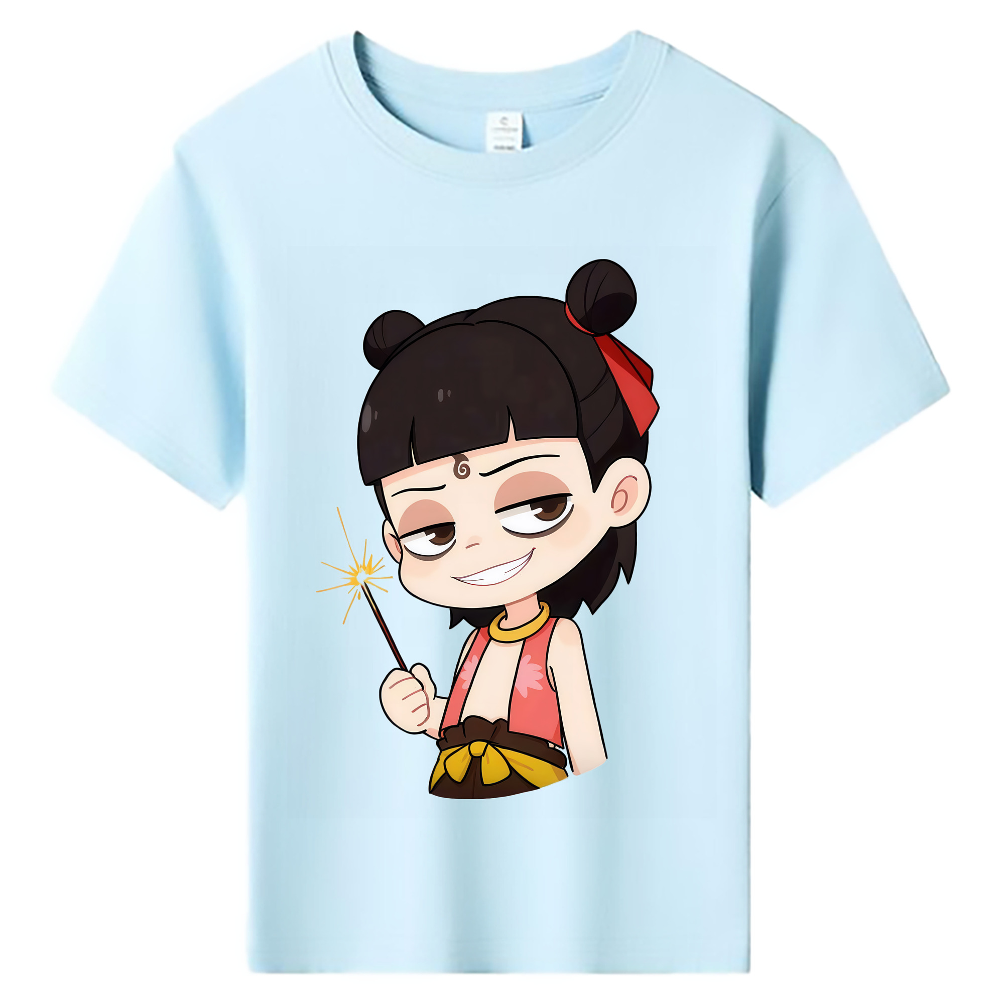 （画像用） Ne Zha 2 ナタ 魔童の大暴れ 綿100％キッズTシャツ（フロントプリント）